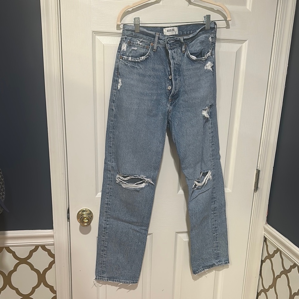 Agolde Distressed Blue Jeans